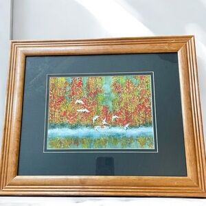 Framed print “serene harbor”, Korean born artist Samuel Kim, excellent condition